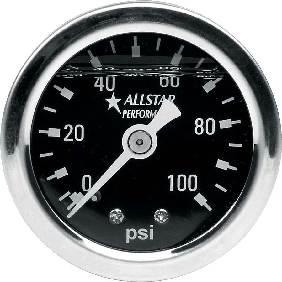 Allstar Performance - 1.5in Gauge 0-100 PSI Liquid Filled